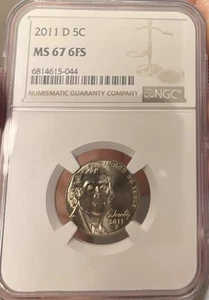 2011 D Jefferson Nickel NGC MS67 6FS - Picture 1 of 2