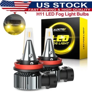 AUXITO Lamp H11 H8 H9 Amber Yellow LED Fog Light DRL Bulbs Super Bright 40000LM - Imagen 1 de 13