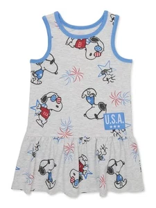 Peanuts Snoopy Toddler Girl Americana Sleeveless Dress, 5T - Picture 1 of 1