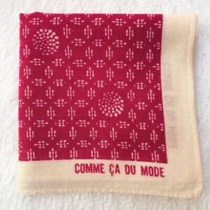 Vintage Handkerchief Red Cotton Geometric Sunburst Pattern Art Pocket Square 18"