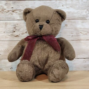 Chosun dunkle schokoladenbraunes Stofftier Plüschtier Teddybär Bohnen kastanienbraunes Schleife Stofftier - Bild 1 von 3