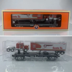 Lionel • Spur O • Lot 2008 Santa Fe Warbonnet Flatcar w Trailer 6-52523 • NEU - Bild 1 von 23