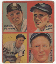 1935 Goudey 4 In 1 #1G Leslie/Frey/Stripp/Clark Brooklyn Dodgers Pic 5 Card E