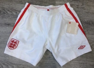 Retro Boys England Away Football Shorts Umbro White 2010/11 Large & XL Boys (CC) - Picture 1 of 12