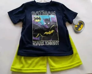 DC Comics Batman 2pc Blue Yellow Short Set Outfit Size 3T Toddler Boys Nwt - Picture 1 of 8