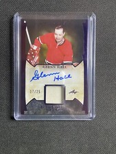 2023 LEAF IN THE GAME USED AUTOGRAPH GLENN HALL JERSEY AUTO #7/25