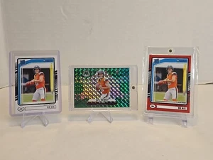 Bo Nix 3 Card Lot Donruss Base, Red Press Proof Green Mosaic Broncos - Picture 1 of 7