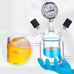 Lab Glassware Double-Layer Vacuum Flask 100ml-1000ml with Pressure Gauge - Picture 1 of 8