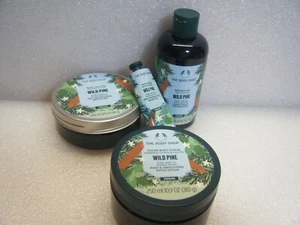 BODY SHOP " WILD PINE " 200ml BODY BUTTER, 250ml SCRUB, SHOWER GEL + HAND BALM - Picture 1 of 3