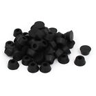 17 x 22 x 11mm Rubber Table Chair Leg Foot Covers Floor Protector Black 50pcs