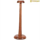 Wooden Helmet Stand for Medieval Head Armor Display Brown Wood Hat Stand Natural