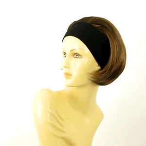 parrucca con bandana elastica corta cioccolato mechato rame ref AMANDA 627 peruk - Bild 1 von 8