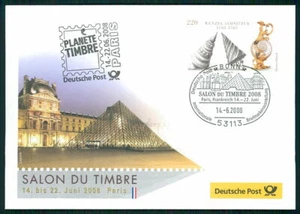 GERMAN POST EXHIBITION-COVER 2008 FRANCE PARIS LOUVRE MUSEUM ARCHITECTURE m3286 - Picture 1 of 2