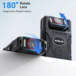 BOBLOV M7Pro 4K GPS Body Camera 256GB Video Recorder 180°Rotate Lens 4000mAh - Picture 1 of 11