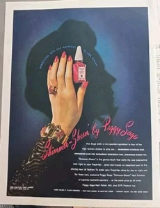 1945 Peggy Sage Shimmer Sheen nail fingernail polish Black Starr Gorham ring ad - Picture 1 of 1