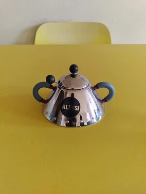 Alessi Michael Graves Design Series Stainless Steel Sugar Bowl w/ Spoon - Blue - Image 1 of 3