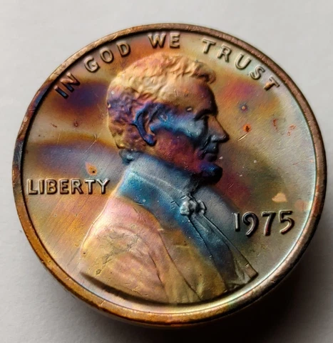 1975 Lincoln penny monster toned unc us one cent coin #353 Cover