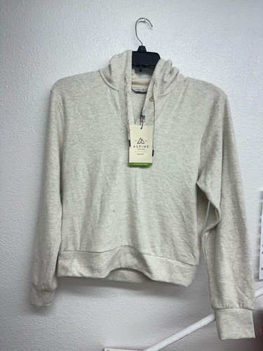 OFF WHITE Alpine Design Meravigliosa Felpa con Cappuccio Donna Off White Heather Taglia S