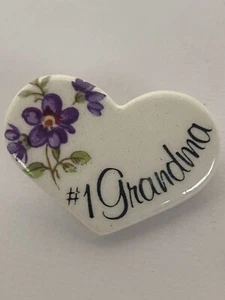 Vintage neu unbenutzt #1 Oma Anstecknadel Earthy Endeavours lila Blumen Brosche Anstecknadel 1980er - Bild 1 von 3