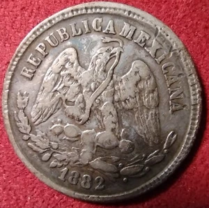 MEXICO 1882 GoS Silver 25 Centavos. Classic design, sharp detail - Picture 1 of 2