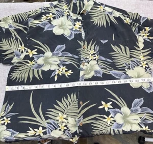 Tommy Bahama 100% Silk Tropical Hawaiian Floral Button Up Shirt L - Picture 1 of 6