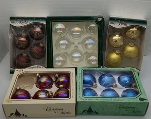 Konvolut 27 Weihnachten von Krebs Glas Ornamente blau gold rot braun opalisierend  - Bild 1 von 11