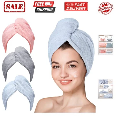 Turbantes para secar cabelos molhados, toalhas antifrizz envoltório de cabelo para mulheres de cabelos cacheados... - Imagem 1 de 4