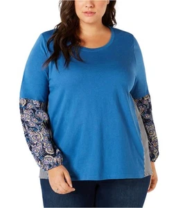 Style & Co. Womens Triple Print Pullover Blouse - Picture 1 of 5