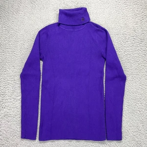 Ralph Lauren Rollkragen Pullover Oberteil Damen Gr. Small lila gestreift Rippstrick - Bild 1 von 11
