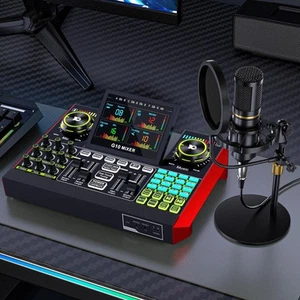 Podcast Microphone Bundle with Live Sound Card Audio Mixer, Podcast Equipment... - Picture 1 of 9