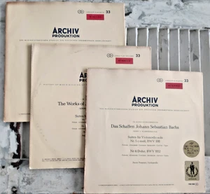 Bach - Cello Suites Nos. 1-6 Pierre Fournier Archiv Red Stereo 3LP Trifold - Picture 1 of 10