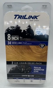 TriLink 8” Saw Chain 2-Pack S34 .043 34 Drive Links for Poulan Remington Echo - Picture 1 of 2