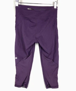 Lululemon Pace Run 17" Capri kurze Leggings Größe 4 lila Pflaume Fitnessstudio Yoga Freizeit - Bild 1 von 7