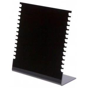 Plymor Black Acrylic Necklace Display Stand With Hooks, 10.625"W x 4"D x 11.75"H - Picture 1 of 2