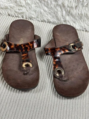 Vionic Sandals Shoes Womens Size 8 Brown Tortoise Lani Thong Orthotic Comfort - Image 1 of 4