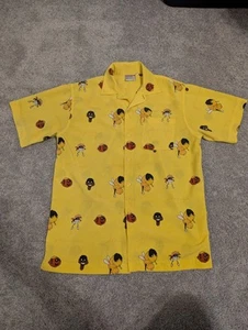 Vintage FUBU Platinum Shirt Mens L Yellow Fat Albert Brown Hornet Short Sleeve - Picture 1 of 10