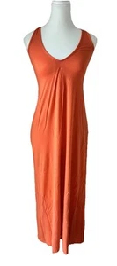 WYSE Lifestyle Bodywear Size XS Orange Sleeveless Jersey Maxi Dress - Picture 1 of 7