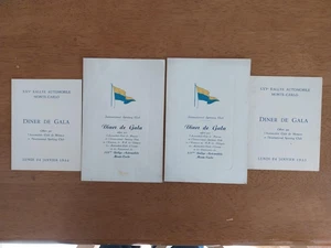 Menús de cena de gala firmados múltiples originales Rallye Montecarlo 1955 - Imagen 1 de 5