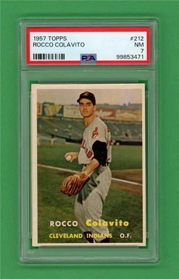 1957 Topps #212 Rocky Colavito *** ROOKIE *** PSA NM 7 ** Cleveland Indians card - Image 1 of 2