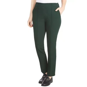 Hilary Radley Womens XL Pintuck Black Elastic Waist Pull On Straight Leg Pants - Picture 1 of 6