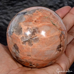 2640 ct Natürliche Pfirsich Mondstein Kugel 2,7" Heilkristall | Einweihungsgeschenk - Bild 1 von 5