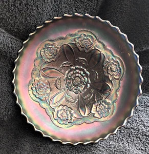 Dugan Glass Co. Blue Carnival Compote in Double Stem Rose c 1904 - Picture 1 of 20