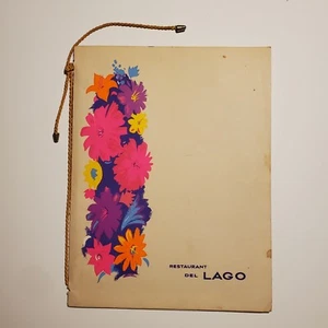 Menú Restaurante Del Lago México 1969 Vintage Raro Pink Fowers - Imagen 1 de 12
