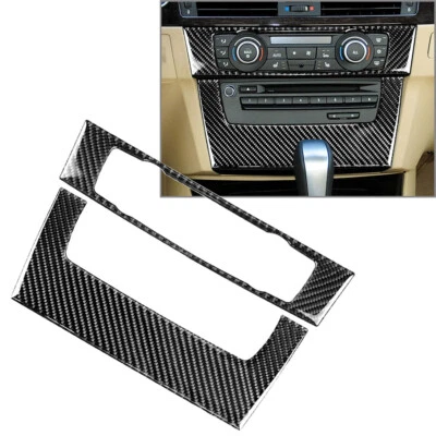Carbon Fiber Console CD Panel Cover Trim For BMW 3 Series E90 E92 E93 2005-2012 Foto 1 de 4