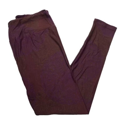 Leggings OS LuLaRoe ~ PATRÓN FLORAL SUTIL BORGOÑA ~ Tallas 2-10, TALLA ÚNICA Foto 1 de 4