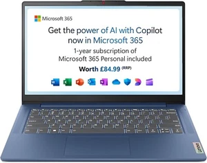 Lenovo IdeaPad Slim 3 | 14 inch Full HD Laptop | Intel N100 | 4GB RAM | 128GB SS - Picture 1 of 8