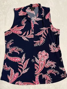 Liz Claiborne Career Sleeveless Patterned Blouse Size Medium - Picture 1 of 5