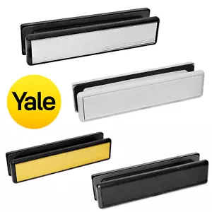 YALE DOOR LETTERBOX LETTER PLATE - 10 & 12 INCH. ALL COLOURS WHITE, CHROME ETC - Picture 1 of 10