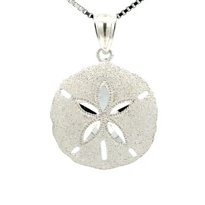 Colgante de dólar de arena de plata de ley (7/8 x 1 pulgada) Foto 1 de 4