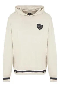 NWT ARMANI EXCHANGE SUSTAINABILITY VALUES COLLEGE HOODIE 6RZMJF ZJDPZ SILVER - Picture 1 of 3